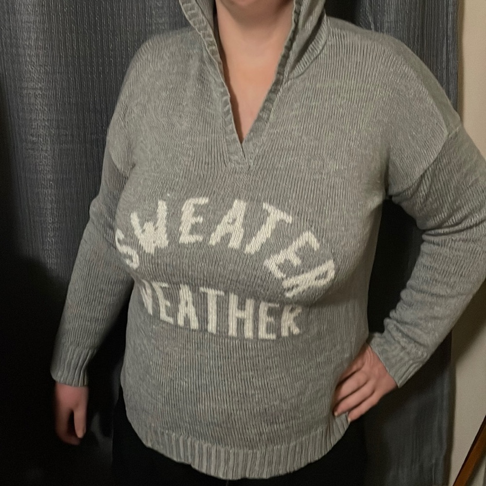 Knit hoodie , polyester fabric, large